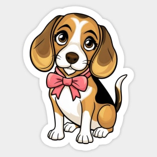 Coquette Beagle Sticker